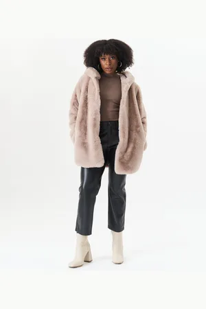 Gini London Womens Hooded Faux Fur Jacket - - Size Small/Medium