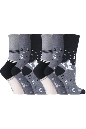 Gentle Grip Womens - 6 Pairs Ladies Non Elastic Socks - GG203 - Cotton - Size UK 4-8