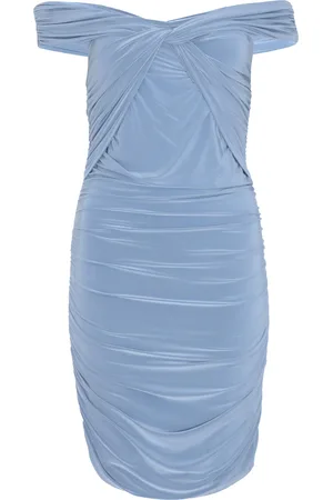 Quiz Womens Knot Front Bardot Bodycon Mini Dress - Size 12 UK