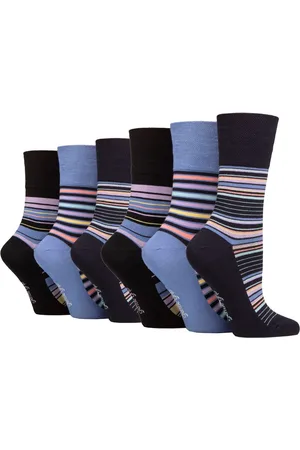 Gentle Grip Womens 6 Pack Ladies Non Elastic Loose Top Bamboo Socks - - Size UK 4-8