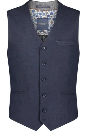 Guide London Mens Italian Cotton & Linen Blend Waistcoat in Polycotton - Size 40 (Chest)