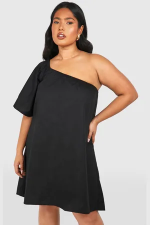 Boohoo Womens Plus Woven One Shoulder Mini Dress - - Size 24 UK