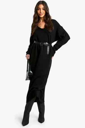 Boohoo Womens Slouchy Soft Knit Maxi Knitted Dress - - Size 12 UK