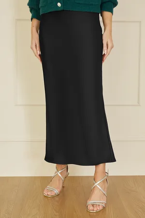 Yumi Womens Satin Midi Skirt - Size 10 UK