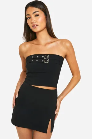 Boohoo Womens Bengaline Double Belt Detail Corset - viscose - Size 14 UK