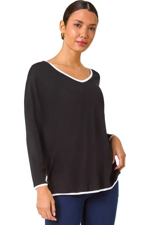 Roman Womens Contrast Trim Tunic Top - - Size 10 UK