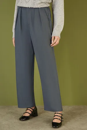 Yumi Womens Wide Leg Trousers Cotton - Size 14 UK