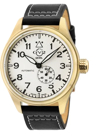 Gevril GV2 Mens Aeuronautica Dial Black Calfskin Leather Watch - One Size