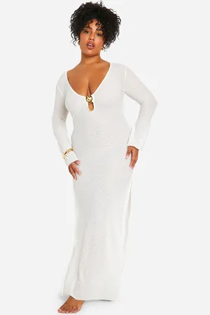Boohoo Womens Plus Shell Trim Crinkle Beach Maxi Dress - - Size 28 UK