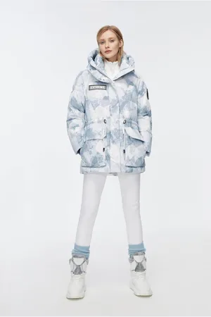 Bosideng Womens Mid-Length Goose Down Jacket With Hood - - Size 14 UK