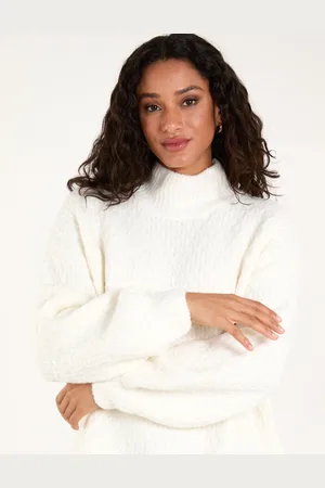 Blue Vanilla Womens Textured High Neck Jumper - - Size Medium/Large