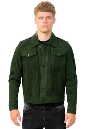 Infinity Mens Goat Suede Trucker Jacket-Taraz - - Size 3XL