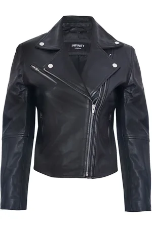 Infinity Womens Retro Biker Jacket-Madeley - Lamb Leather - Size 14 UK