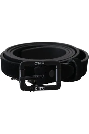 Costume National Mens Leather Velvet Buckle Waist Belt - Size 100 cm