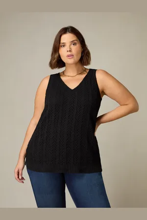 Live Unlimited London Womens Crochet Knit Vest Top - Size 14 UK