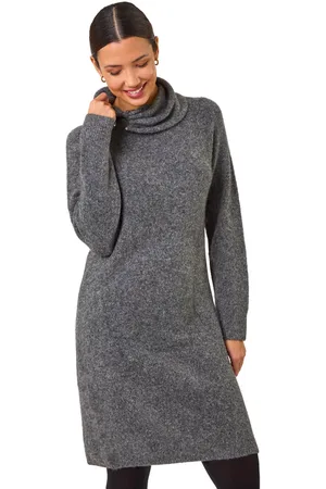 Roman Womens Ring Neck Detail Knitted Dress - - Size 16 UK