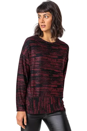 Roman Womens Shimmer Stripe Glitter Top - - Size 12 UK