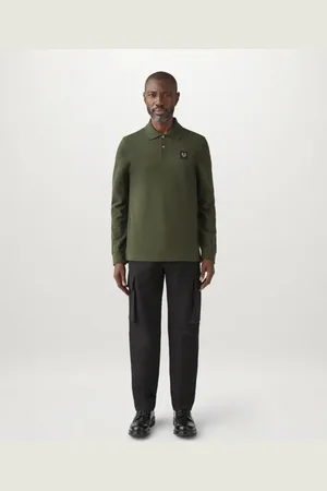 Belstaff Long Sleeved Mens Essentials Polo - Cotton - Size X-Large