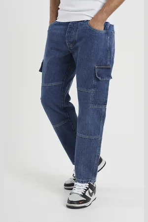 Brave Soul Mens Mid Loose Fit Cargo Style Denim Jeans - Size 32R
