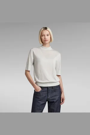 G-Star Womens G-Star RAW Core Mock Neck Knitted Top - Cotton - Size Small