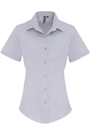 Premier Womens/Ladies Stretch Short-Sleeved Formal Shirt - Size X-Small