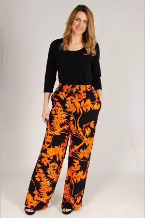Karen Millen Womens Floral Wide Leg Trousers - viscose - Size 6 UK