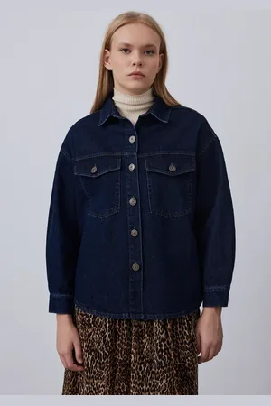 Gusto Womens Oversized Denim Jacket - - Size Medium