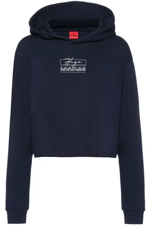 HUGO BOSS Womens Nemolia Hooded Sweatshirt in Cotton - Size 8 UK