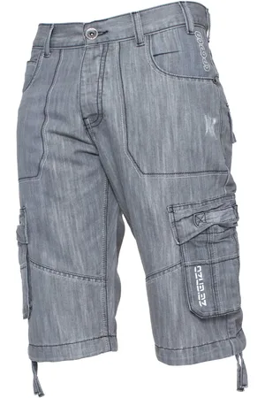Enzo Mens Cargo Combat Denim Shorts - Cotton - Size 32 (Waist)