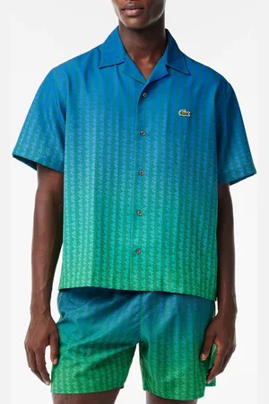 Lacoste Mens Short Sleeved Ombré Effect UV Protect Shirt in - Size 17.5 inch