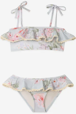 ZIMMERMANN Girls Halliday Trim Frill Bikini in - Size 10Y
