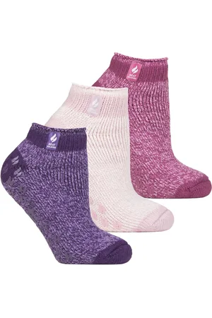 Heat Holders Womens - 3 Pair Multipack Ladies Ankle Slipper Socks with Grippers - Pisa 2 - - Size UK 4-8