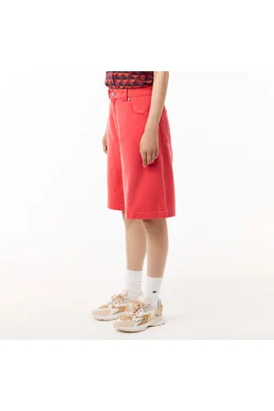 Lacoste Womens Long Natural Dye Bermuda Shorts in Cotton - Size 8 UK