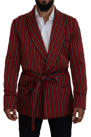 Dolce & Gabbana Mens Striped Martini Printed Lining Robe - - Size IT 48 (Men