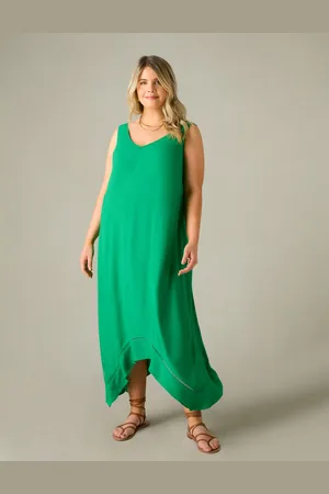 Live Unlimited London Womens Ladder Trim Hanky Hem Midi Dress - Size 26 UK