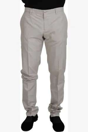 Dolce & Gabbana Mens Silk Mid Waist Chino Pants - - Size IT 54 (Men