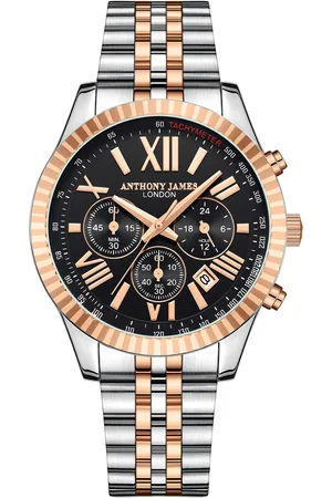 Anthony Mens Hand Assembled Limited Edition Chrono Sports Two Tone - 5 Year Warranty - - One Size Stainless Steel - One Size