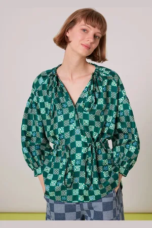 Whistles Womens Silk Checkerboard Top - - Size 6 UK