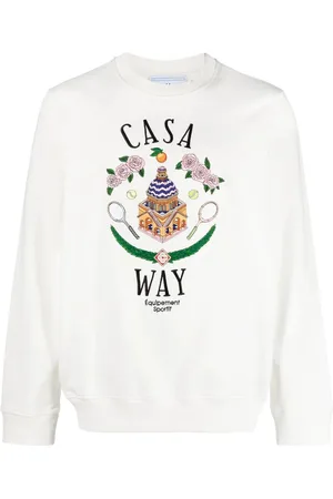 Casablanca Mens Casa Way Embroidered Sweatshirt in Cotton - Size Medium