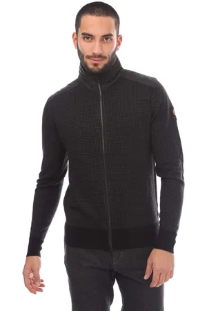Belstaff Mens Kelby Zip Cardigan in Wool - Size X-Large