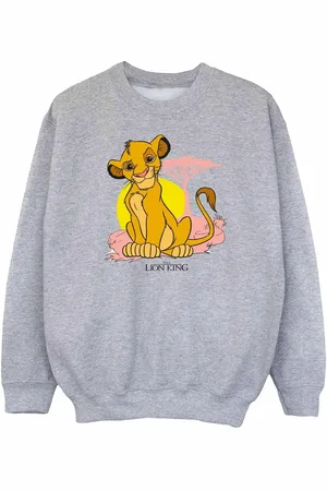 Disney Girls The Lion King Simba Pastel Sweatshirt (Sports Grey) - - Size 5-6Y