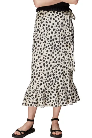 Whistles Womens Brushed Dalmatian Wrap Skirt - - Size 10 UK