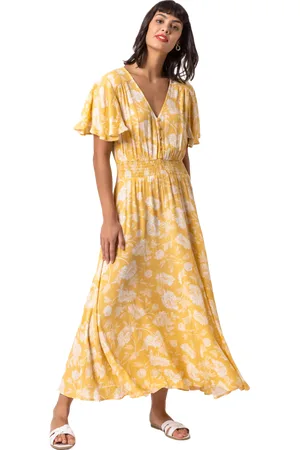 Roman Womens Floral Print Tiered Midi Dress - - Size 10 UK