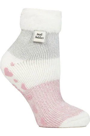 Heat Holders Womens Ladies Cuddly Fluffy Sliper Bed Socks with Feather Top - - Size UK 4-8