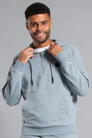 Tokyo Laundry Mens Cotton Blend Hoody With Neck Zip Fastening - Size X-Large