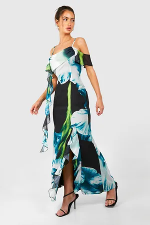 Boohoo Womens Floral Draped Sleeve Maxi Dress - - Size 12 UK