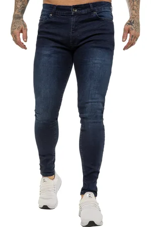 Enzo Mens Skinny Super Stretch Denim Jeans - Cotton - Size 32W/32L
