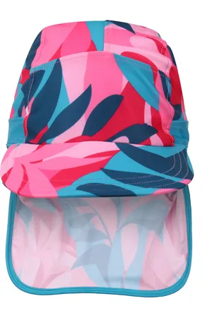 Regatta Kids Unisex Protect II Tropical Leaves Sun Hat (Tahoe /Pink) - Size 2-3Y
