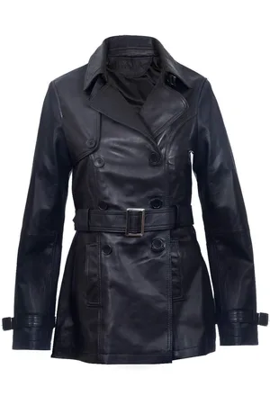 Infinity Womens Mid Length Trench Coat -Oakham - Lamb Leather - Size 24 UK