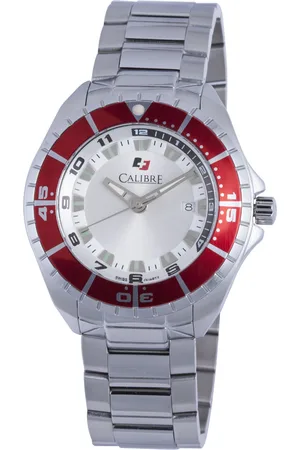 Calibre Mens Sea Knight Swiss Made Movement Watch Stainless Steel Strap White Dial - One Size
